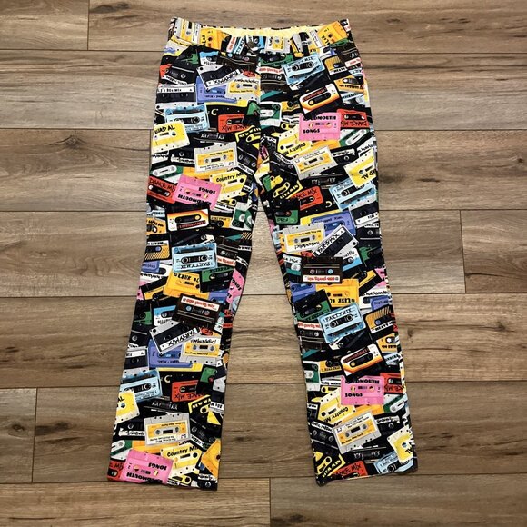 Men's Loudmouth Golf Pants SZ 32x30 Party Mix Cassette Print Stretch Colorful - Picture 1 of 11